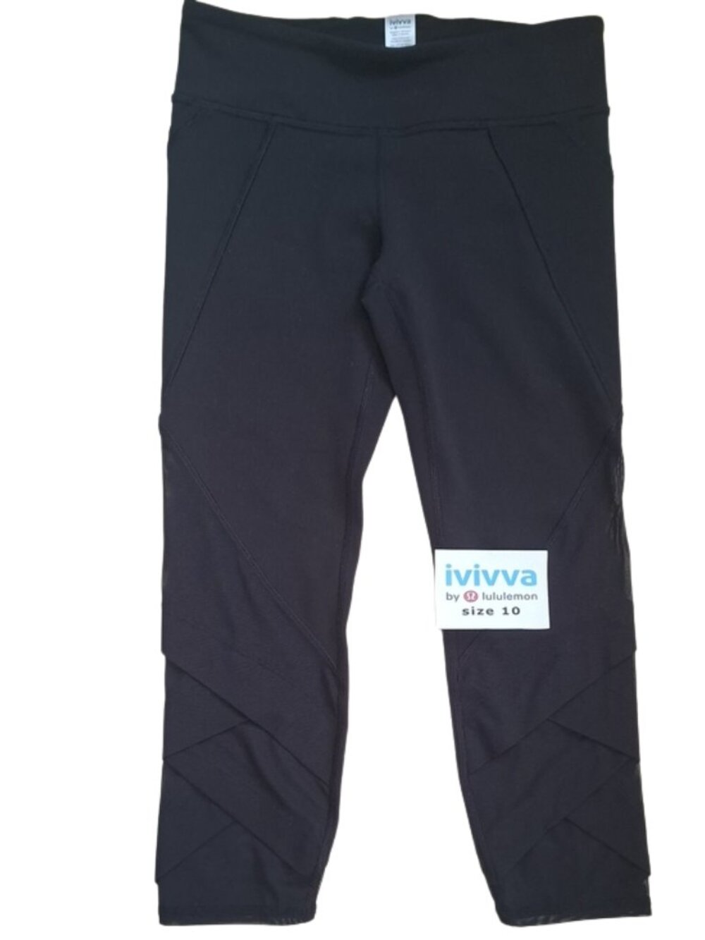 Ivivva Girl by Lululemon 🍋Fold On Tight Crop black mesh pockets size 10